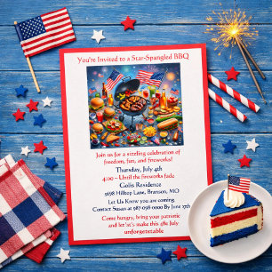 Patriotic 4th of July BBQ / Party  Invitation