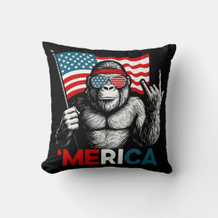 Patriotic 4th Of July Bigfoot Cushion