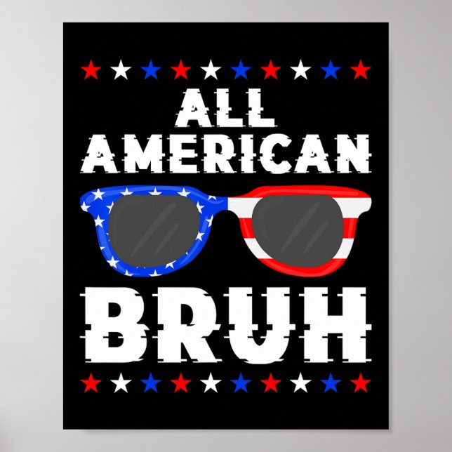 Patriotic 4th Of July Boys Teens Kids All American Poster (Front)