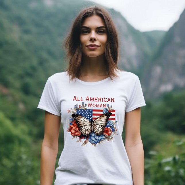 Patriotic 4th Of July Butterfly Woman's T-Shirt (Creator Uploaded)
