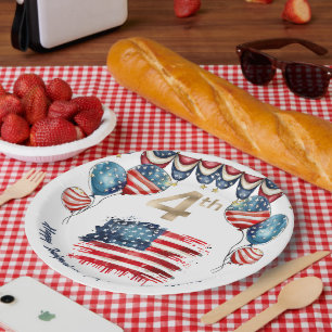 Patriotic 4th of July Celebration Paper Plate