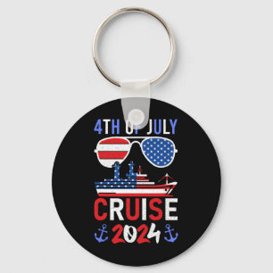 Patriotic 4th Of July Cruise 2024 Family Squad Mat Key Ring