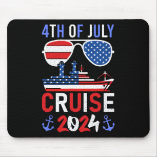 Patriotic 4th Of July Cruise 2024 Family Squad Mat Mouse Pad