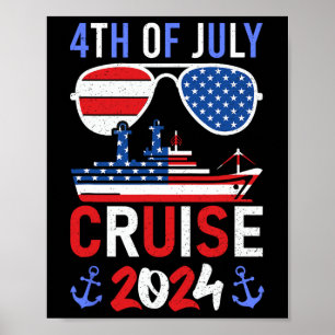 Patriotic 4th Of July Cruise Family Squad Matching Poster