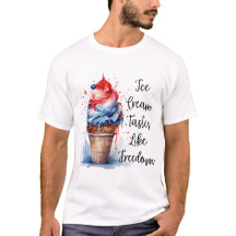 Patriotic 4th of July Ice Cream T-Shirt