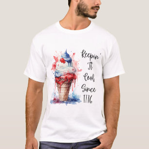 Patriotic 4th of July Ice Cream T-Shirt
