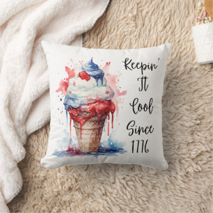 Patriotic 4th of July Ice Cream T-Shirt Cushion