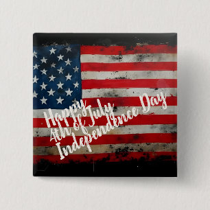 Patriotic 4th of July Independence Day Art 15 Cm Square Badge