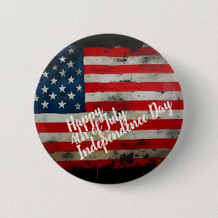 Patriotic 4th of July Independence Day Art 6 Cm Round Badge