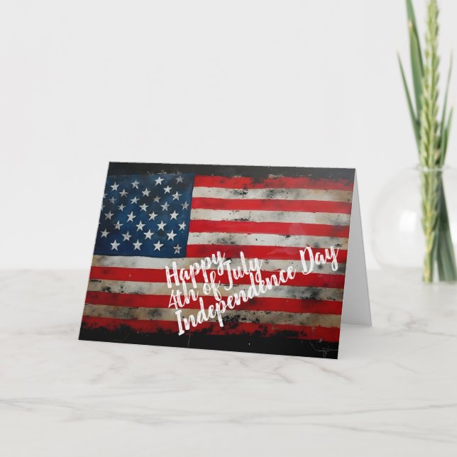 Patriotic 4th of July Independence Day Art Card (Front)
