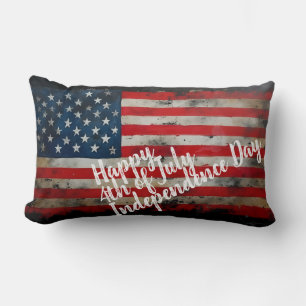 Patriotic 4th of July Independence Day Art Lumbar Cushion