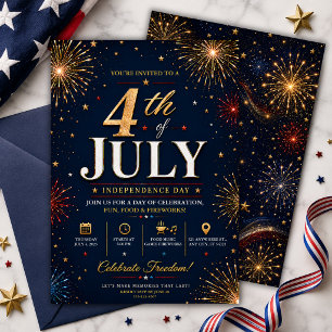 Patriotic 4th of July Independence Day Invitation