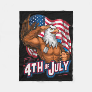 Patriotic 4th Of July Ld Eagle American Flag Indep Fleece Blanket