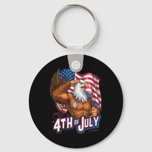 Patriotic 4th Of July Ld Eagle American Flag Indep Key Ring