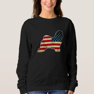 Patriotic 4th Of July Maltese Dog American Flag Sweatshirt