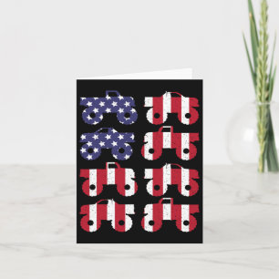 Patriotic 4th Of July Monster Truck Us American Fl Card