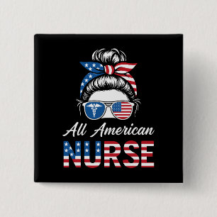 Patriotic 4th of July Nurse Independence Day Pride 15 Cm Square Badge