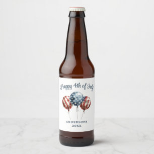 Patriotic 4th of July Party Beer Bottle Label