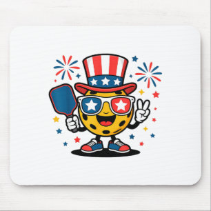 Patriotic 4th of july pickleball american flag hat mouse pad