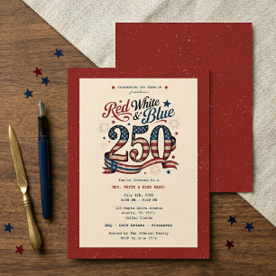 Patriotic 4th of July Red White Blue BBQ Party Invitation