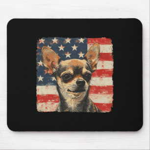 Patriotic 4th Of July Shirt Chihuahua Dog Men Wome Mouse Pad