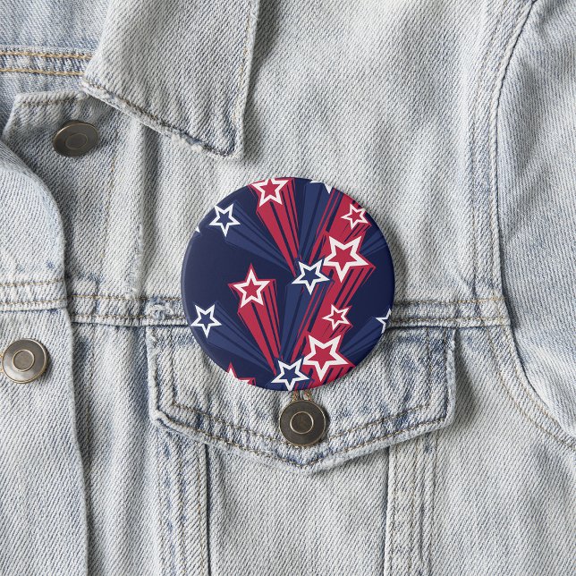 Patriotic 4th of July Stars Red White And Blue  7.5 Cm Round Badge (Creator Uploaded)
