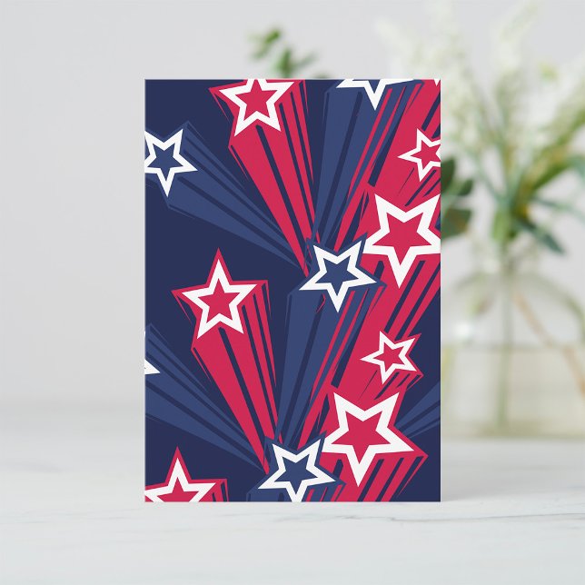 Patriotic 4th of July Stars Red White And Blue  Invitation (Creator Uploaded)