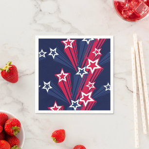 Patriotic 4th of July Stars Red White And Blue  Napkin