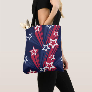 Patriotic 4th of July Stars Red White And Blue  Tote Bag