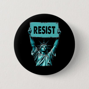 Patriotic 4th Of July Statue Of Liberty Resist Tru 6 Cm Round Badge