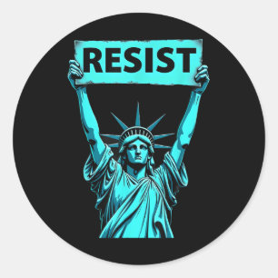 Patriotic 4th Of July Statue Of Liberty Resist Tru Classic Round Sticker
