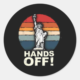Patriotic 4th Of July Statue Of Liberty Resist Tru Classic Round Sticker