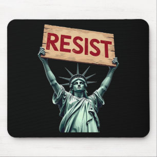 Patriotic 4th Of July Statue Of Liberty Resist Tru Mouse Pad