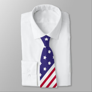Patriotic 4th of July US Flag Stars and Stripes Tie