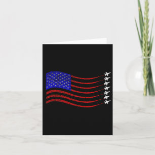 Patriotic 4th Of July Usa American Flag Fighter Je Card