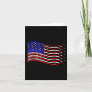 Patriotic 4th Of July Usa American Flag Waving  Card