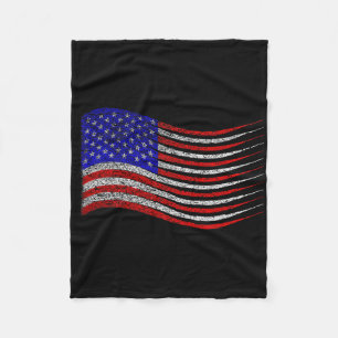 Patriotic 4th Of July Usa American Flag Waving Fleece Blanket
