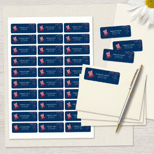 Patriotic 4th of July USA Independence Day Return Address Label