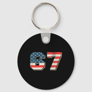 Patriotic 6 7 Six Seven Meme 67 Shirt Men Women Us Key Ring