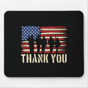 Patriotic Aamerican Flag Thank Veterans Day Usa Mouse Pad