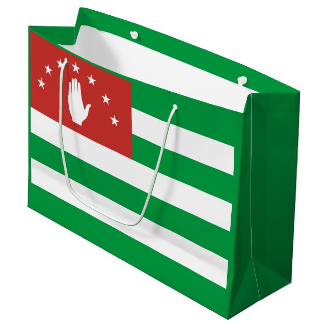 Patriotic Abkhazia Flag Large Gift Bag (Front Angled)
