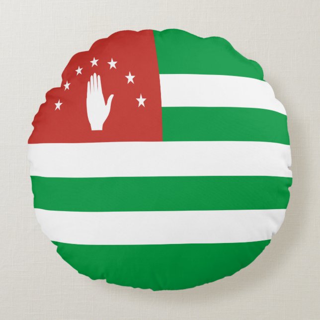 Patriotic Abkhazia Flag Round Cushion (Front)