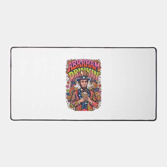 Patriotic Abraham Drinkin Retro Desk Mat (Front)