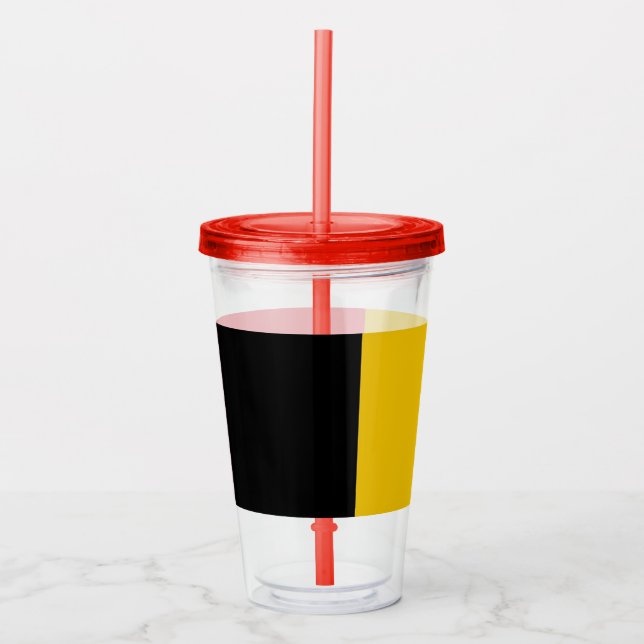 Patriotic Acrylic Tumbler with flag of Belgium (Front)