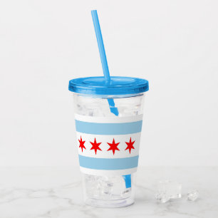 Patriotic Acrylic Tumbler with flag of Chicago