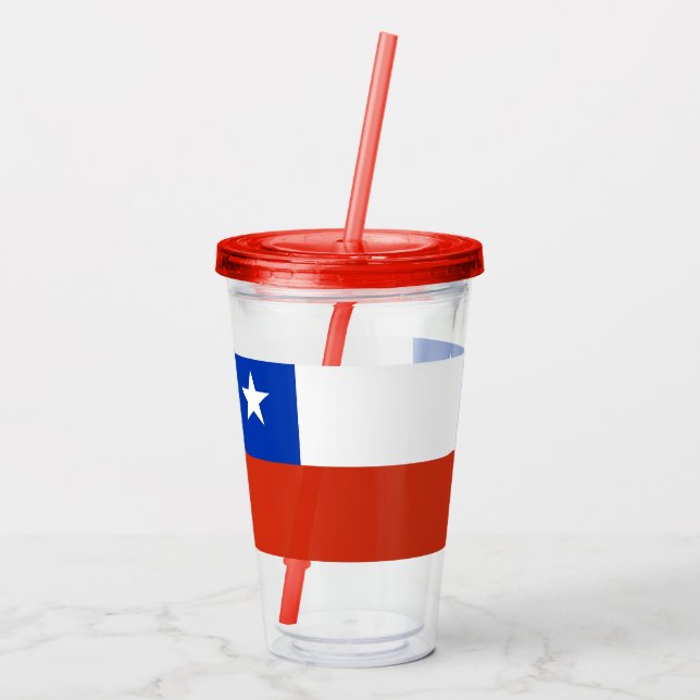 Patriotic Acrylic Tumbler with flag of Chile (Back)