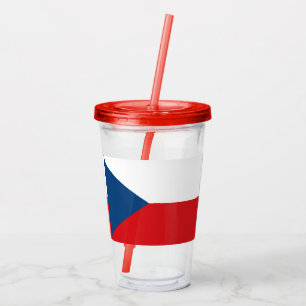 Patriotic Acrylic Tumbler with flag of Czechia