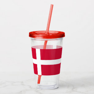 Patriotic Acrylic Tumbler with flag of Denmark