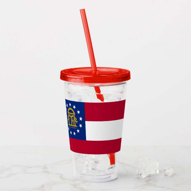 Patriotic Acrylic Tumbler with flag of Georgia (Front Ice)