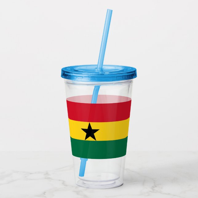 Patriotic Acrylic Tumbler with flag of Ghana (Back)